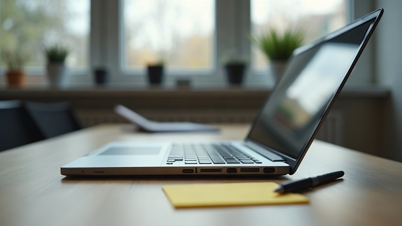 PHP verzió frissítés: laptop és üres jegyzetlap az asztalon a verziószám felírásához