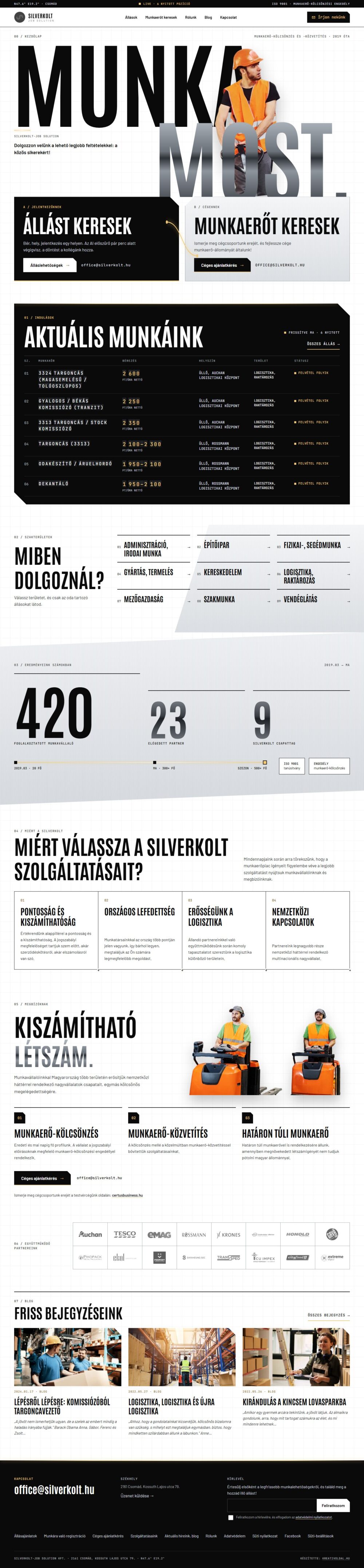 Silverkolt-Job Solution weboldal